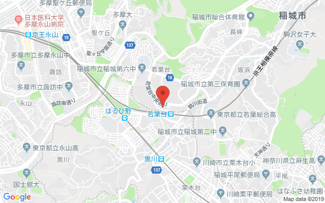稲城の保険相談窓口のマップ